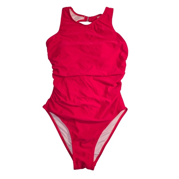 Cupshe Other - Cupshe Red One Piece Swimsuit Keyhole Back tummy control competiion back NWT S